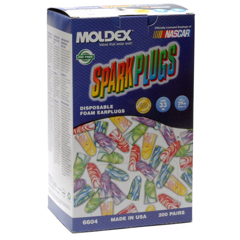 SparkPlugs - Disposable Earplugs - Uncorded - CL5 Box of 200 pairs