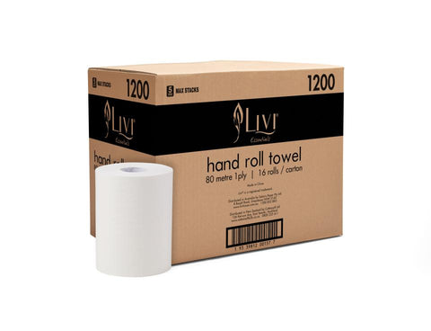 Livi Essentials Roll Towel 1Ply 80m - Carton of 16